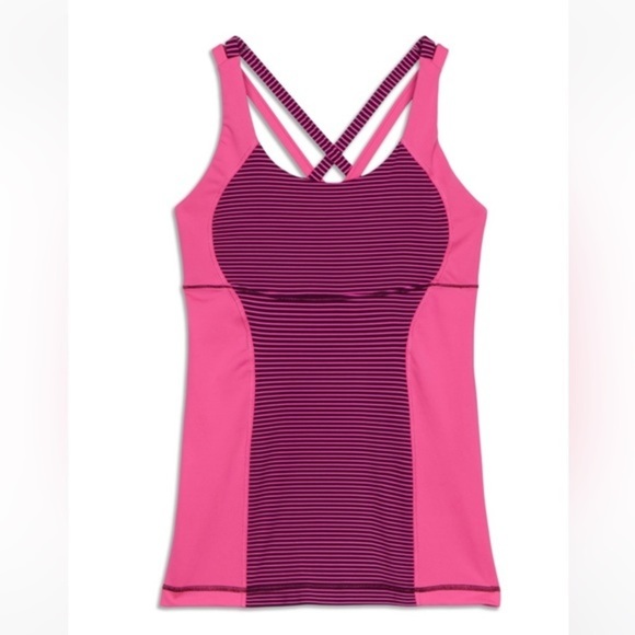 Lululemon Energy Power Luxtreme Strappy *RARE* Yoga Top Sz 4 Pink Raspberry Glo - Picture 2 of 11